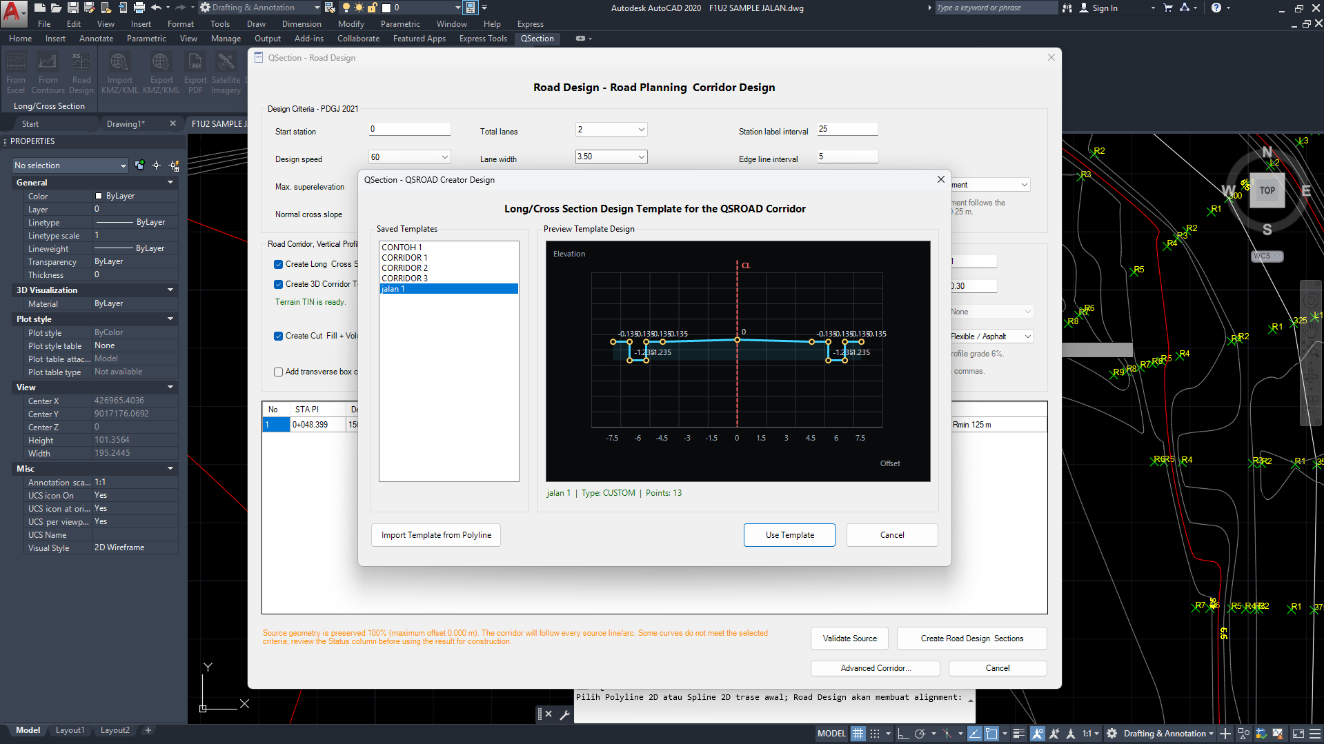 Form pengelola template desain jalan